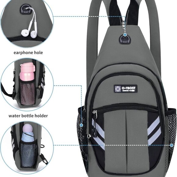 Versatile Sling Bag with Reflective Safety Strips - Perfect for Travel & Hiking - Picture 6 of 7